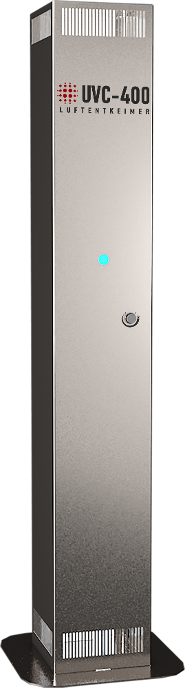 Luftreinigungsgerät für geschlossene Räume mit ultraviolettem Licht, wartungsarm mit langer Laufzeit ohne Chemie und ohne Filterwechsel.